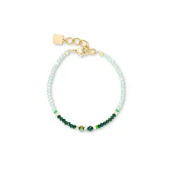 COEUR DE LION Kristallarmbänder-Armband Amulett Glamouröses Grüngold