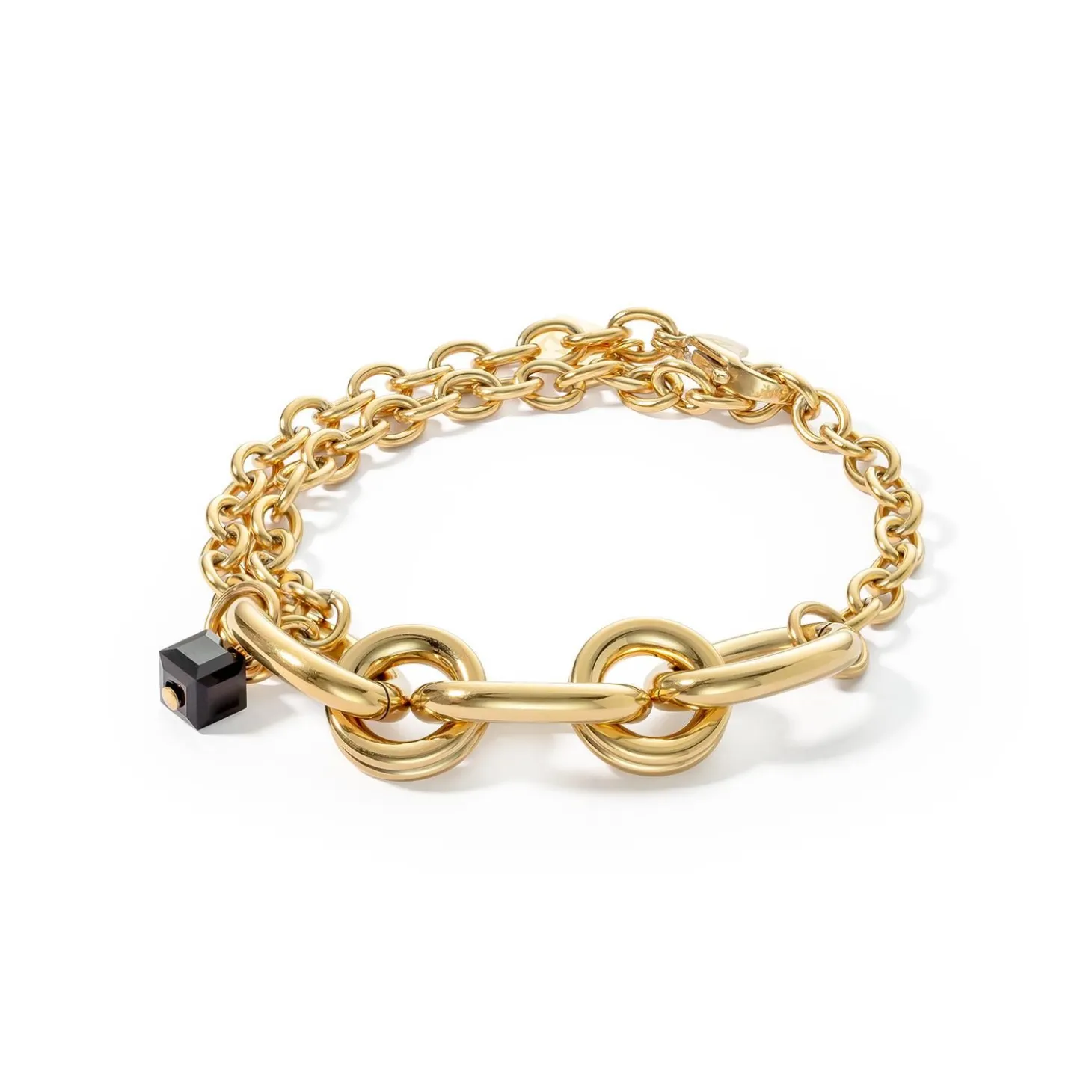 COEUR DE LION Festliche Kollektion-Armband Chunky Chain Gold-Schwarz