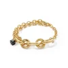 COEUR DE LION Kristallarmbänder-Armband Chunky Chain Gold-Schwarz
