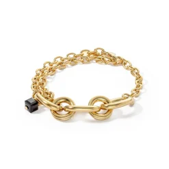 COEUR DE LION Kristallarmbänder-Armband Chunky Chain Gold-Schwarz