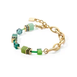 COEUR DE LION Kristallarmbänder-Armband Festliche Schicht Grün