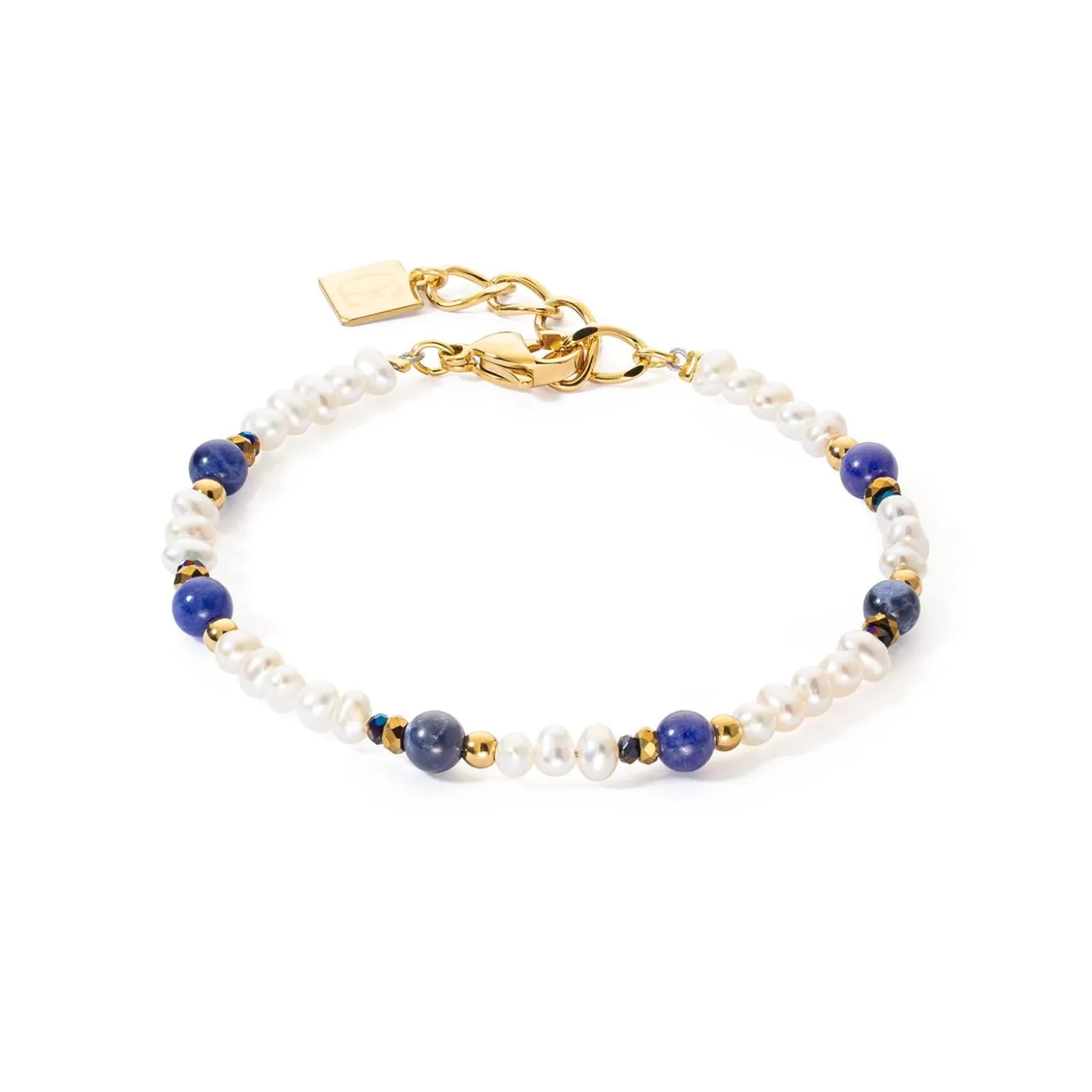COEUR DE LION Perlenarmbänder-Armband Flow Süßwasserperlen & Sodalithgold