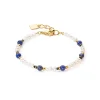 COEUR DE LION Edelsteinarmbänder-Armband Flow Süßwasserperlen & Sodalithgold