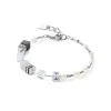 COEUR DE LION Echter Stein-Armband Geocube® Fusion Precious Pearl Mix Silbergrau