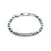 COEUR DE LION Aber-Armband Kostbare Würfel & Kette Grün-Silber