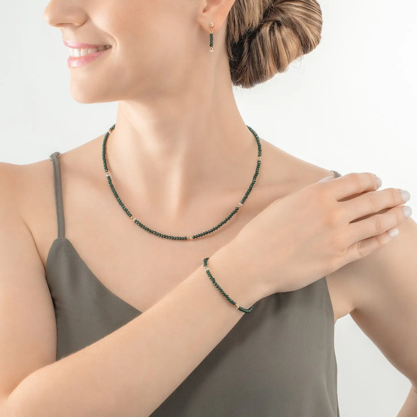 COEUR DE LION Mix&And&Match-Armbänder-Armband Little Twinkle Gold-Dunkelgrün