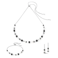 COEUR DE LION Perlenarmbänder-Armband Mysterious Cubes & Pearls Silber-Schwarz
