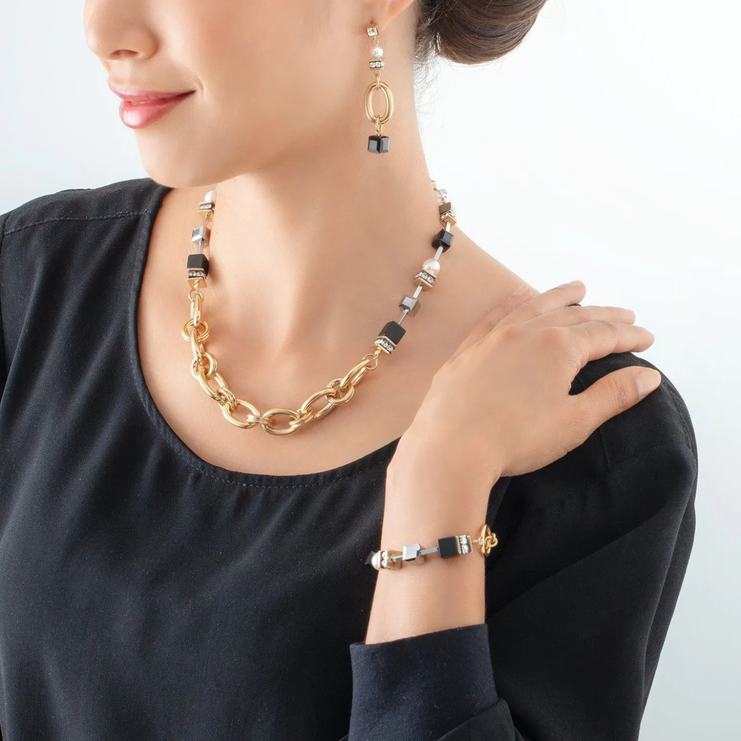 COEUR DE LION Festliche Kollektion-Armband Mysterious Mix Gold-Schwarz