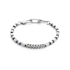 COEUR DE LION Edelsteinarmbänder-Armband Precious Cubes & Chain Weiß-Silber