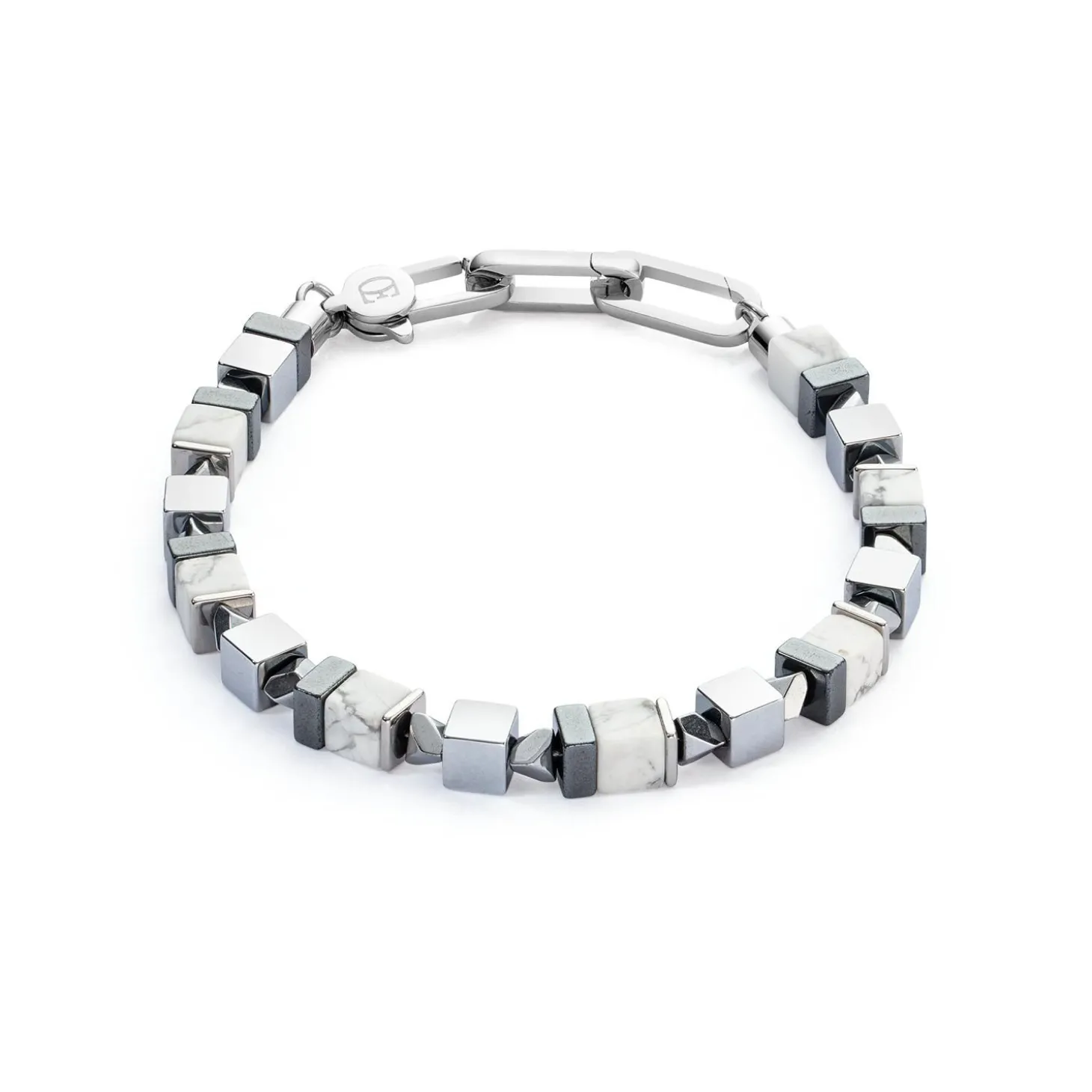 COEUR DE LION Unisex Edition-Armband Precious Cubes Weiß-Silber
