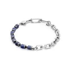 COEUR DE LION Unisex Edition-Armband Precious Fusion Link Chain Blau-Silber