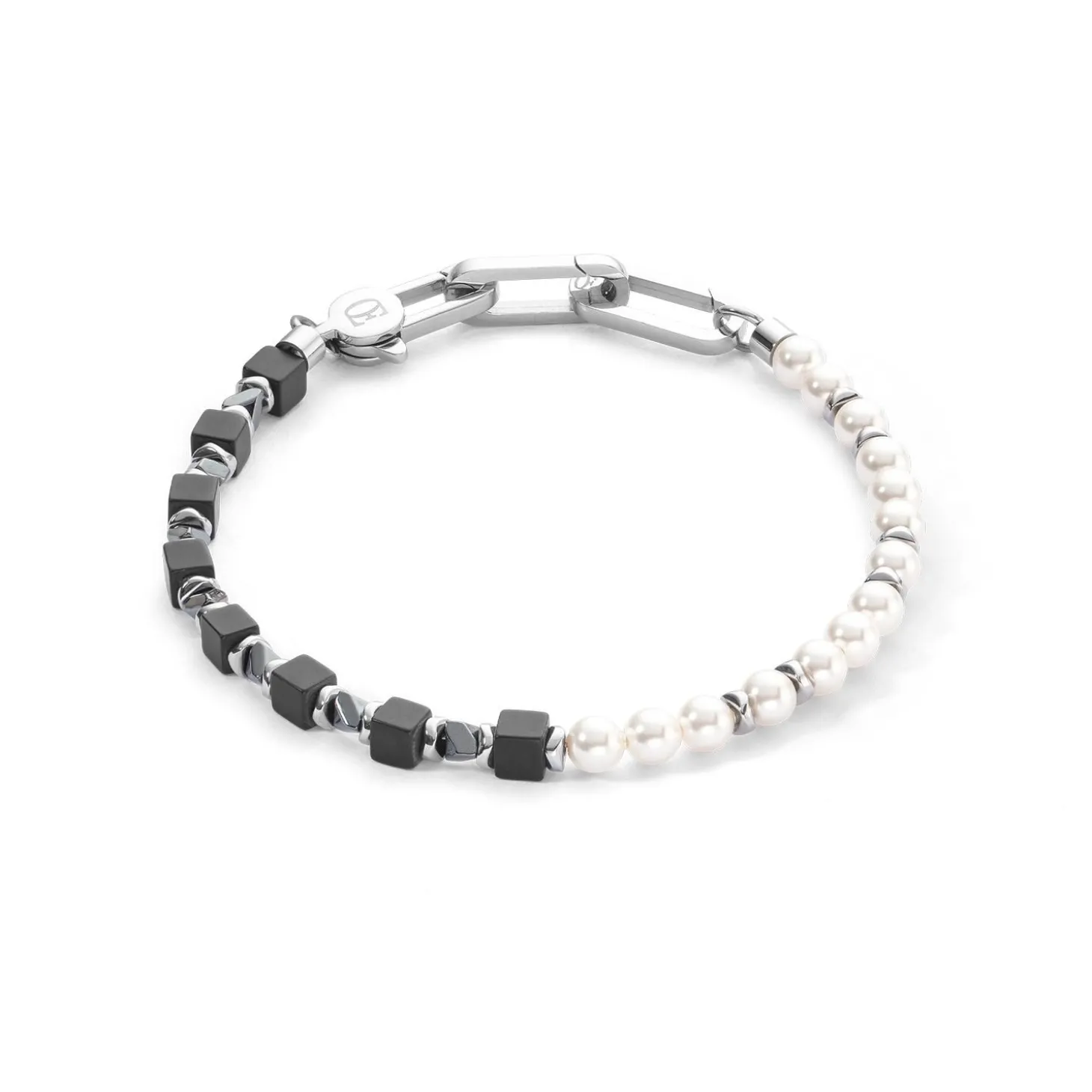 COEUR DE LION Aber-Armband Precious Fusion Pearls Schwarz