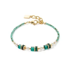COEUR DE LION Kristallarmbänder-Armband Sparkling Princess Gold-Grün