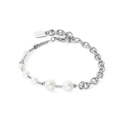 COEUR DE LION Perlenarmbänder-Armband Süßwasserperlen & Kette Multiwear Silber