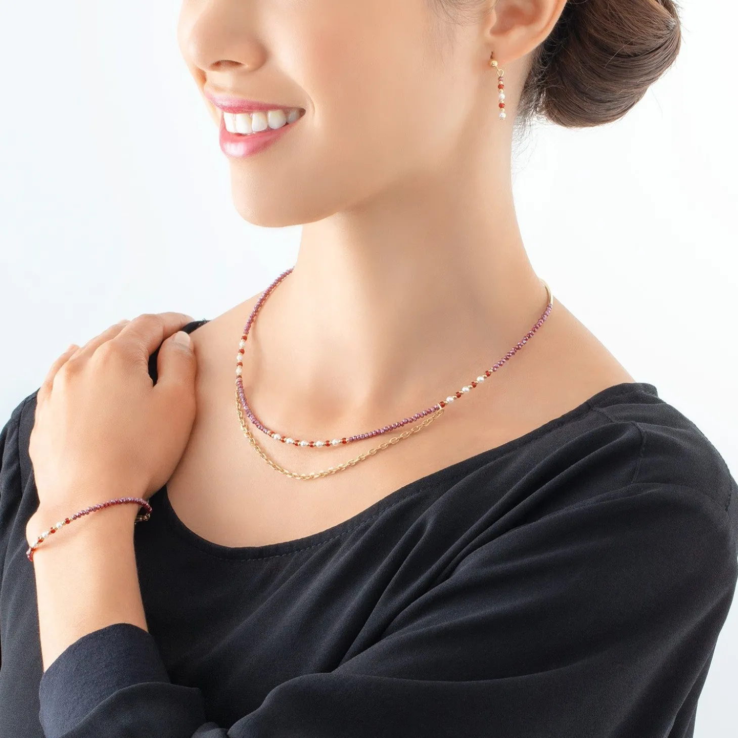 COEUR DE LION Festliche Kollektion-Armband Twinkle Princess Gold-Rot