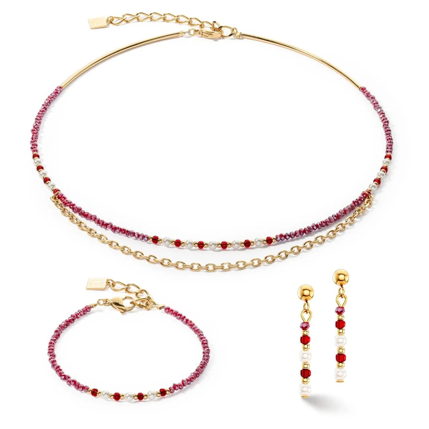 COEUR DE LION Kristallarmbänder-Armband Twinkle Princess Gold-Rot