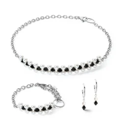 COEUR DE LION Perlenarmbänder-Armband-Choker Mysterious Silber-Schwarz