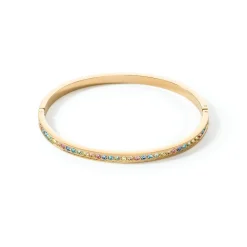 COEUR DE LION Mix&And&Match-Armbänder-Armreif aus Edelstahl und Kristallen, goldfarben, mehrfarbig, Pastell 17