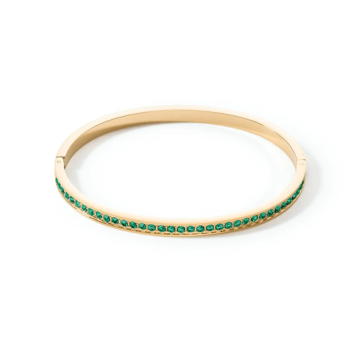 COEUR DE LION Coeur Essentials-Armreif Edelstahl & Kristalle Gold Dunkelgrün 19