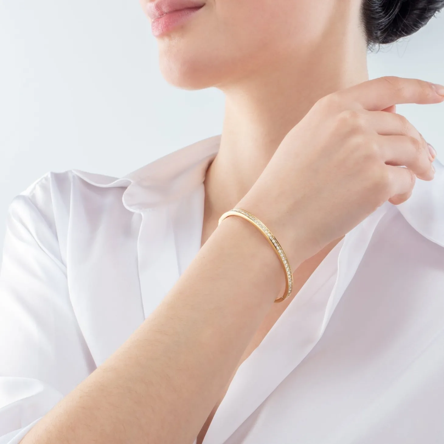 COEUR DE LION Coeur Essentials-Armreif Edelstahl & Kristalle Goldkristall 17