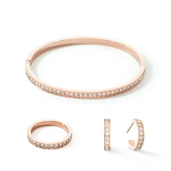 COEUR DE LION Armreifen-Armreif Edelstahl & Kristalle Roségold Kristall 17