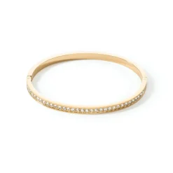 COEUR DE LION Armreifen-Armreif Edelstahl & Kristalle Goldkristall 17