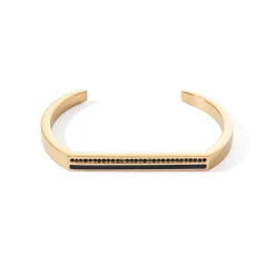 COEUR DE LION Coeur Essentials-Armreif mit quadratischen Streifen Gold-Schwarz