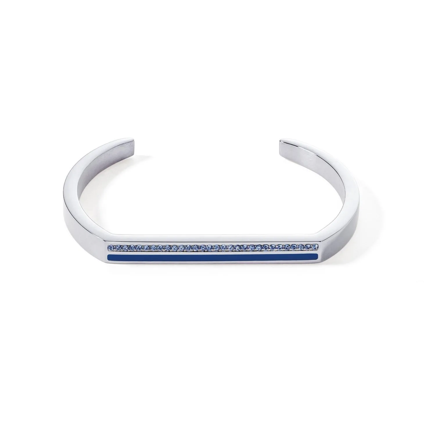 COEUR DE LION Coeur Essentials-Armreif mit quadratischen Streifen, silber-blau