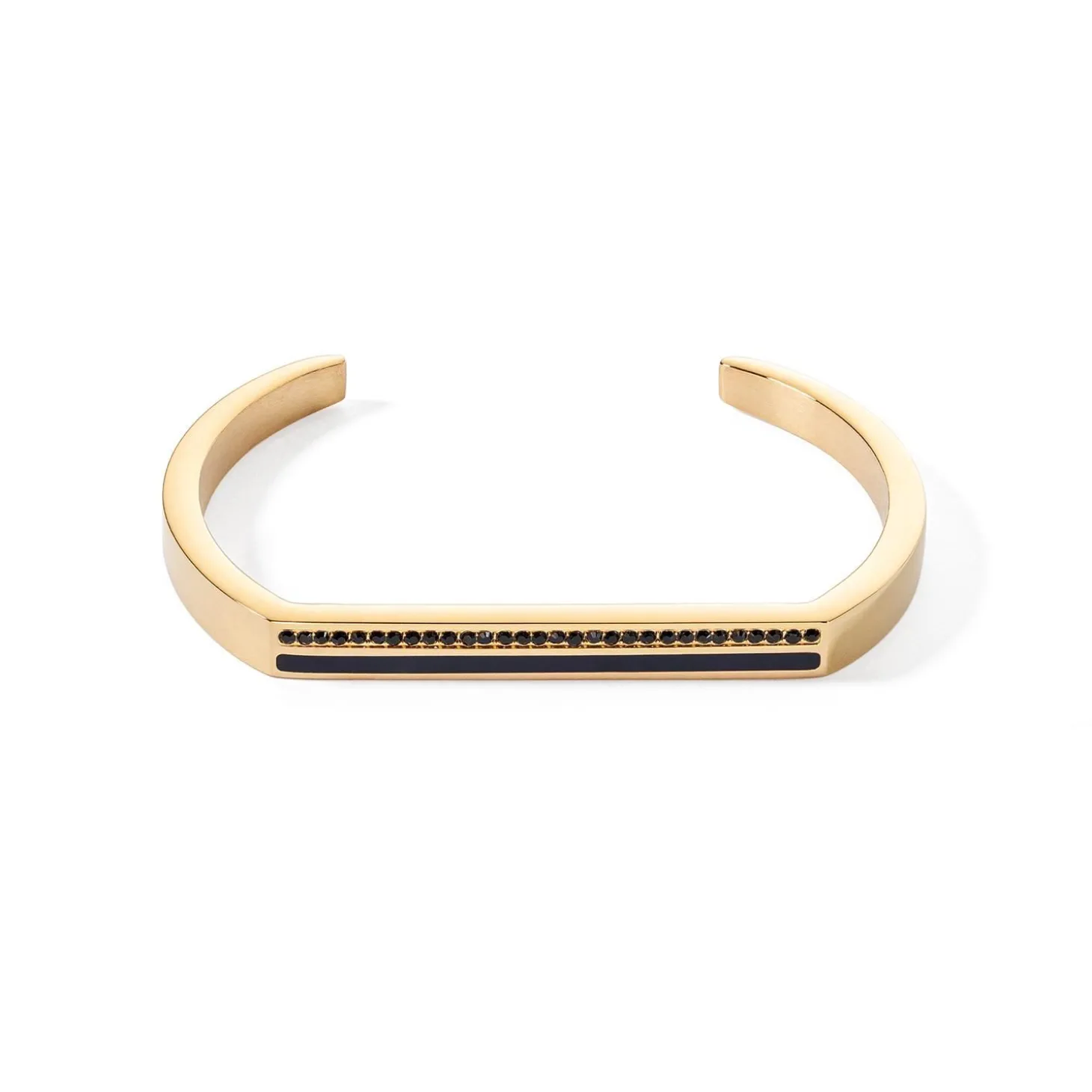 COEUR DE LION Armreifen-Armreif mit quadratischen Streifen Gold-Schwarz