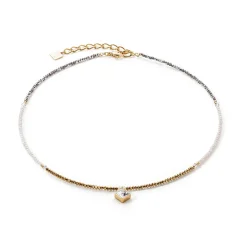 COEUR DE LION Hochzeit-Brillante quadratische Halskette Gold-Kristall