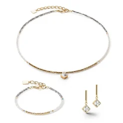 COEUR DE LION Hochzeit-Brillante quadratische Halskette Gold-Kristall