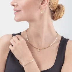 COEUR DE LION Hochzeit-Brillante quadratische Halskette Gold-Kristall