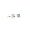 COEUR DE LION Coeur Essentials-Brillante quadratische kleine Ohrringe Gold Hellblau