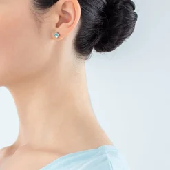 COEUR DE LION Coeur Essentials-Brillante quadratische kleine Ohrringe Silber Aqua