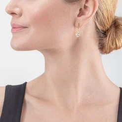 COEUR DE LION Kristallohrringe-Brillante quadratische Ohrringe Gold-Kristall