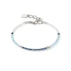COEUR DE LION Kristallarmbänder-Brillantes quadratisches Armband Silber Hellblau