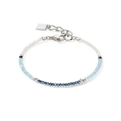 COEUR DE LION Kristallarmbänder-Brillantes quadratisches Armband Silber Hellblau