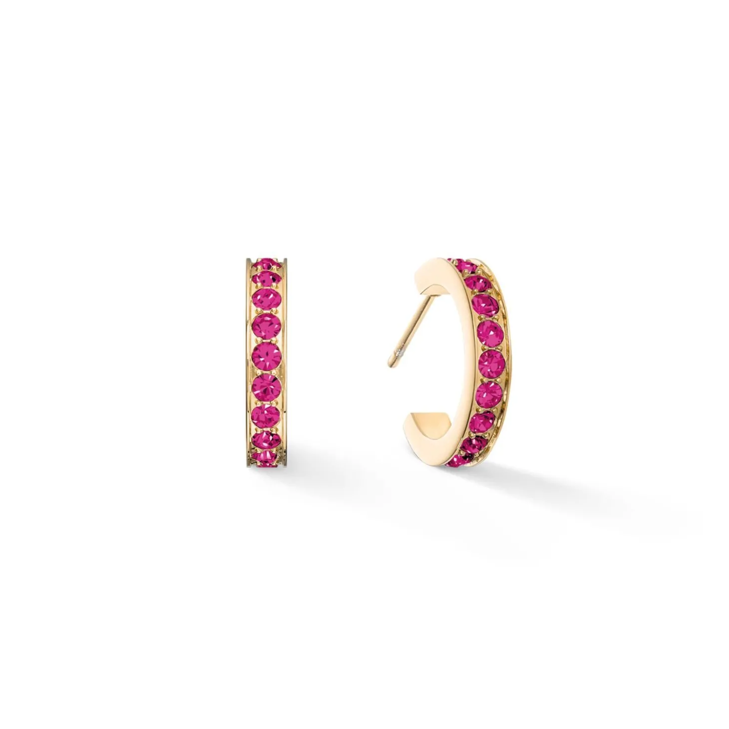 COEUR DE LION Coeur Essentials-Creolen 15 Edelstahl & Kristalle Gold Pink