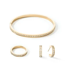COEUR DE LION Coeur Essentials-Creolen 15 Edelstahl & Kristalle Goldkristall