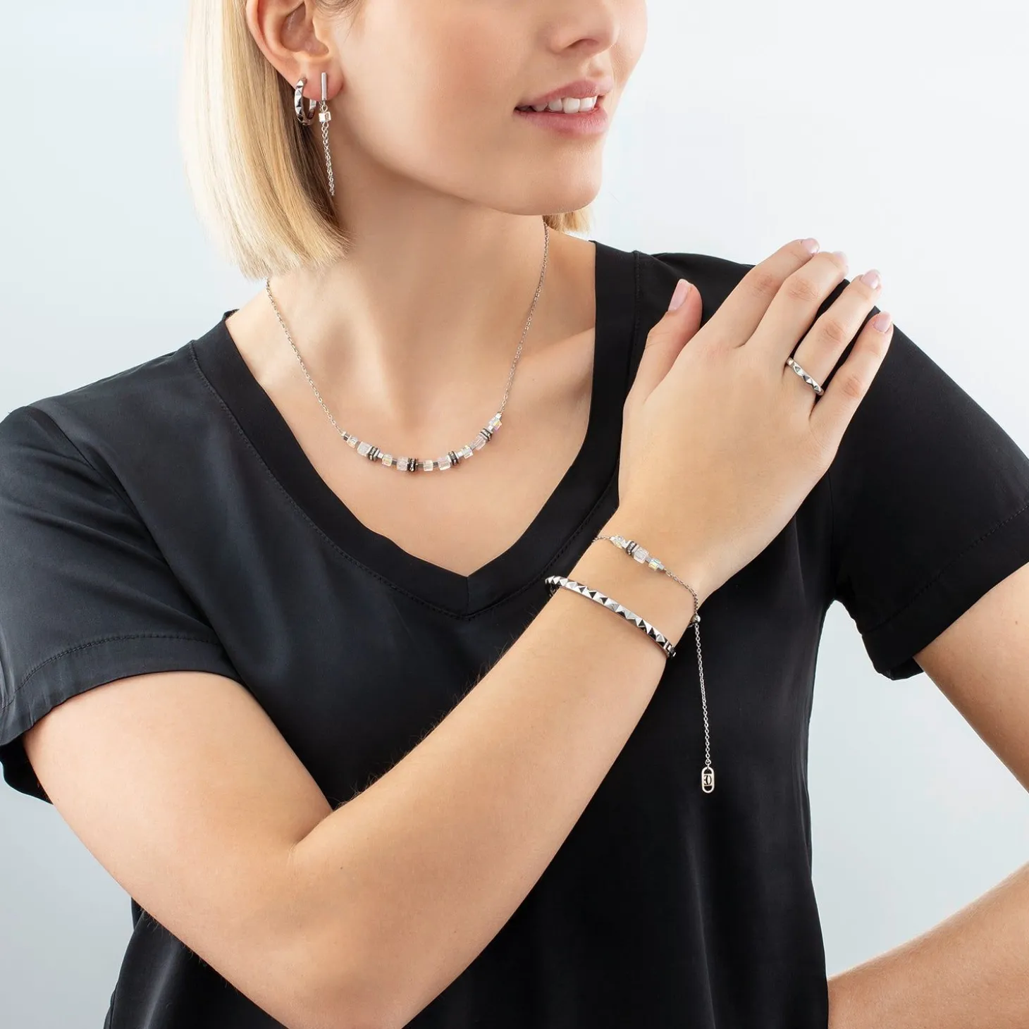 COEUR DE LION Ohrstecker-Creolen Spikes 23 Silber