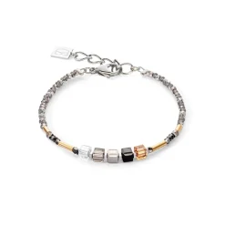 COEUR DE LION Kristallarmbänder-Cube Story Minimalistisches funkelndes Armband Graugold