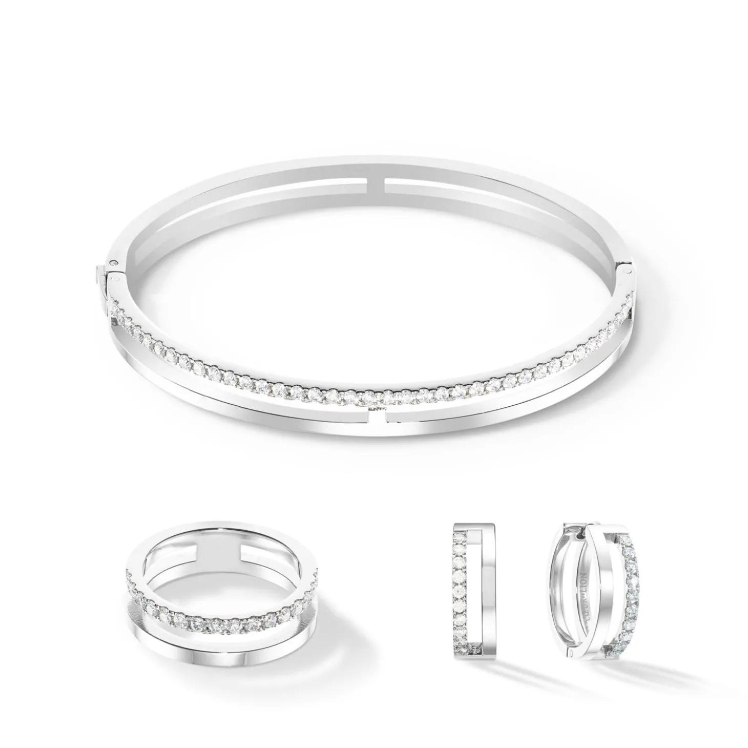 COEUR DE LION Coeur Essentials-Eternal Unity Hoops Silber-Kristall