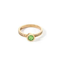 COEUR DE LION Mix&And&Match-Ringe-Funkelnder Punktering Goldgrün