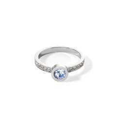 COEUR DE LION Kristallringe-Funkelnder Punktering Silber Hellblau