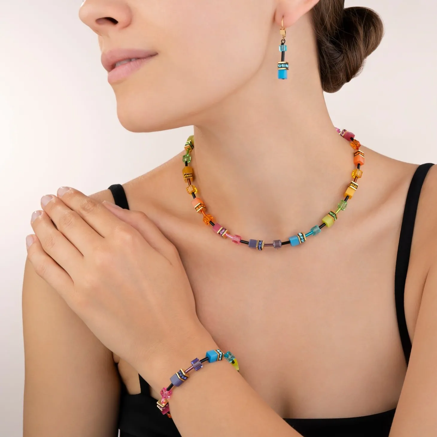 COEUR DE LION Geocube® Mehrfarbig-Geocube® Armband Mehrfarbiges Regenbogengold