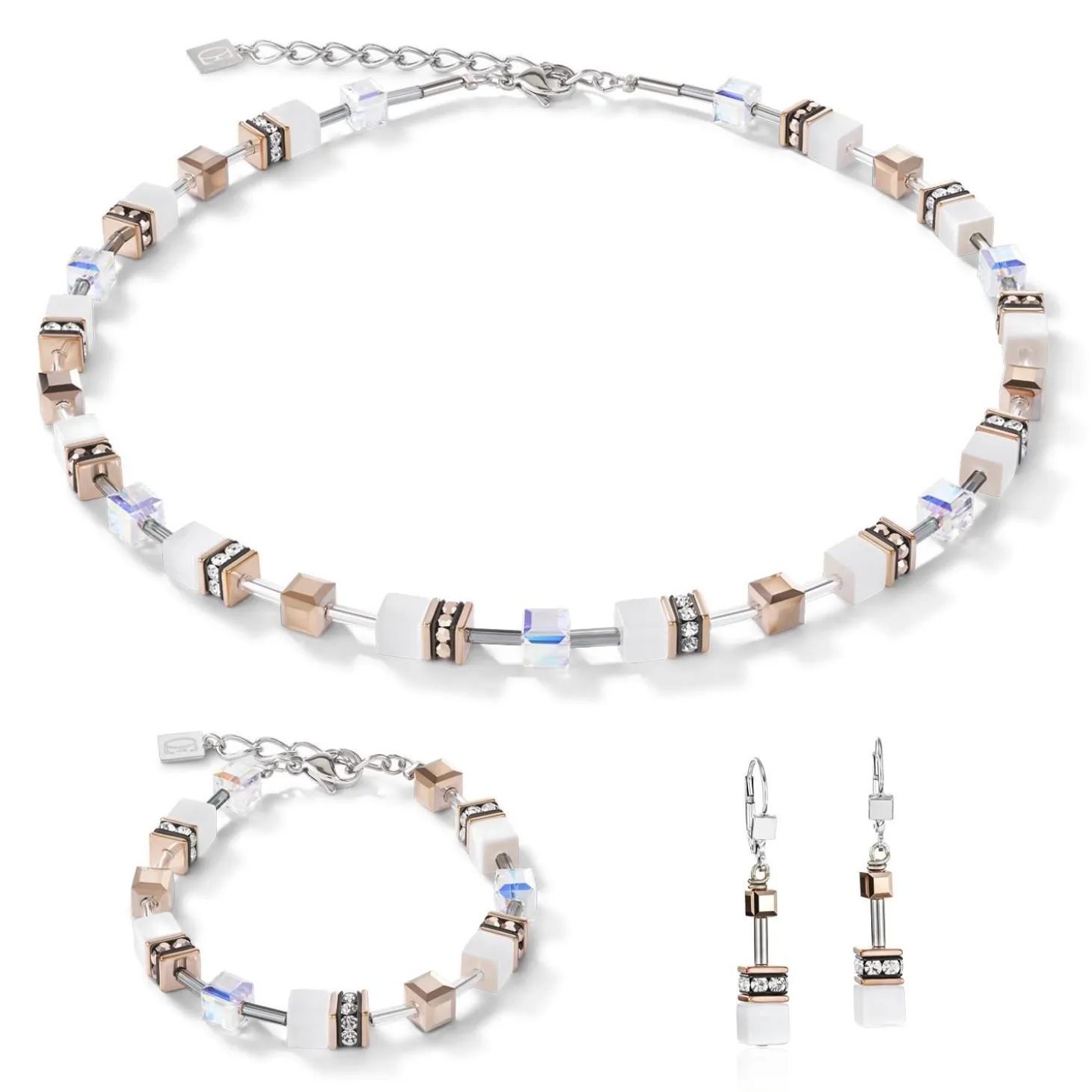 COEUR DE LION Geocube® Tone&In&Tone-Geocube® Armband Weiß