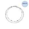 COEUR DE LION Multiwear-Halsketten-Geocube® Fusion Chain Halskette Silber Blau