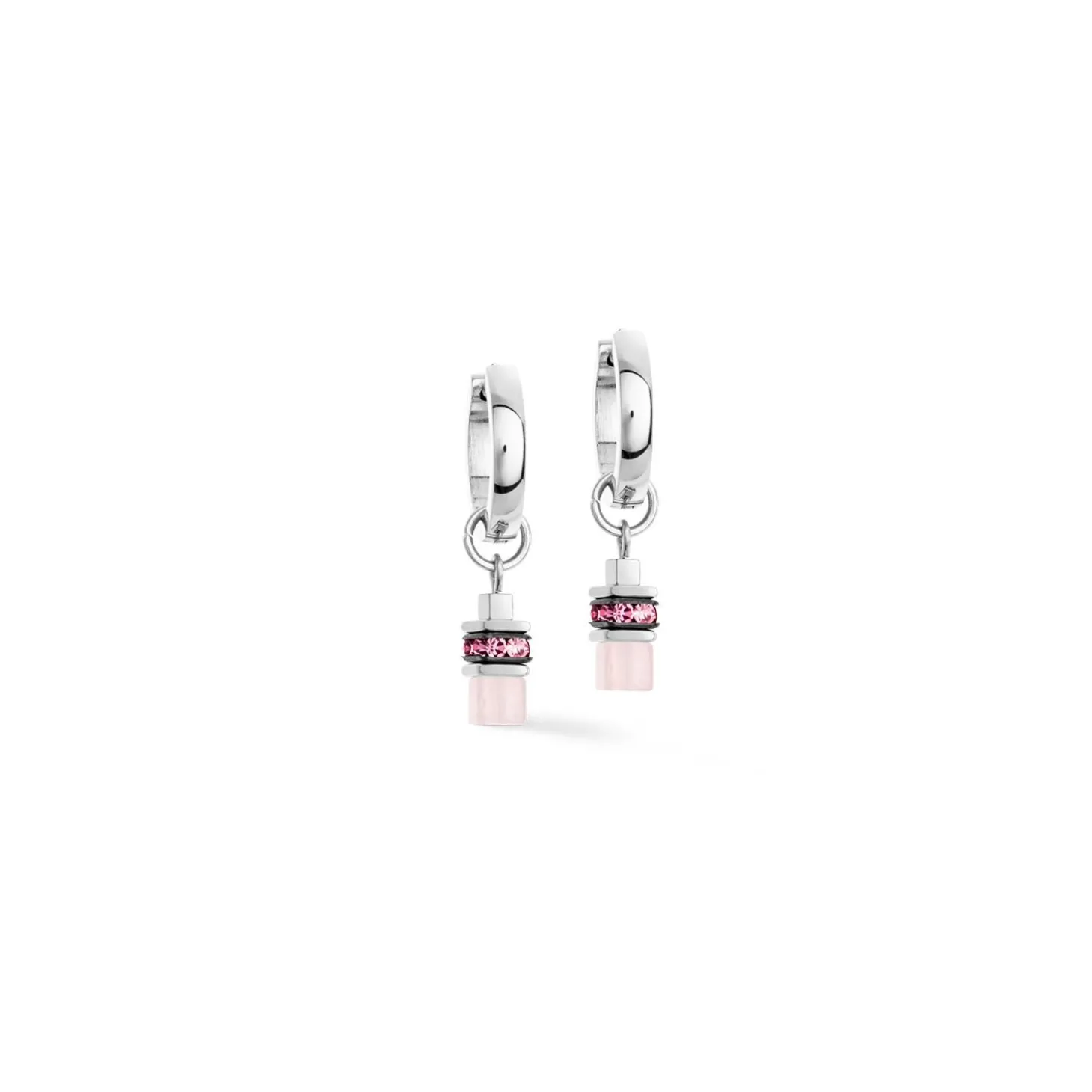 COEUR DE LION Geocube® Ohrringe-Geocube® Fusion Charm Creolen Silber-Pastell