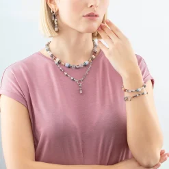 COEUR DE LION Geocube® Ohrringe-Geocube® Fusion Charm Creolen Silber-Pastell