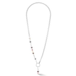 COEUR DE LION Edelsteinketten-Geocube® Fusion Charm-Halskette Silber-Pastell